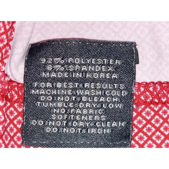 Turtleson Mens Polo Shirt Red Short Sleeve Geometric Stretch High Low Size M - Picture 4 of 11